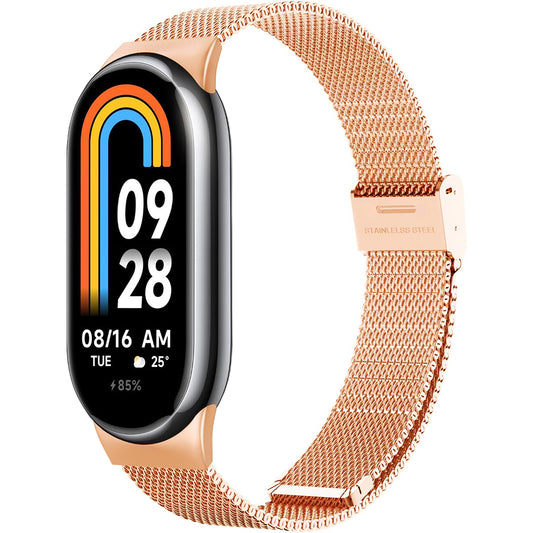 Techsuit W022 rem til Xiaomi Smart Band 9 / 8, 15mm, Rosa Guld