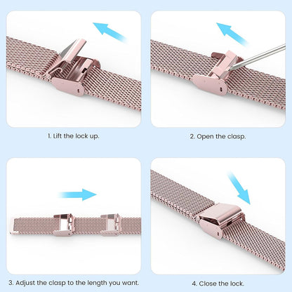 Techsuit W022 rem til Xiaomi Smart Band 9 / 8, 15mm, Rosa Guld