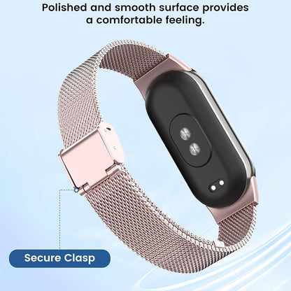 Techsuit W022 rem til Xiaomi Smart Band 9 / 8, 15mm, Rosa Guld