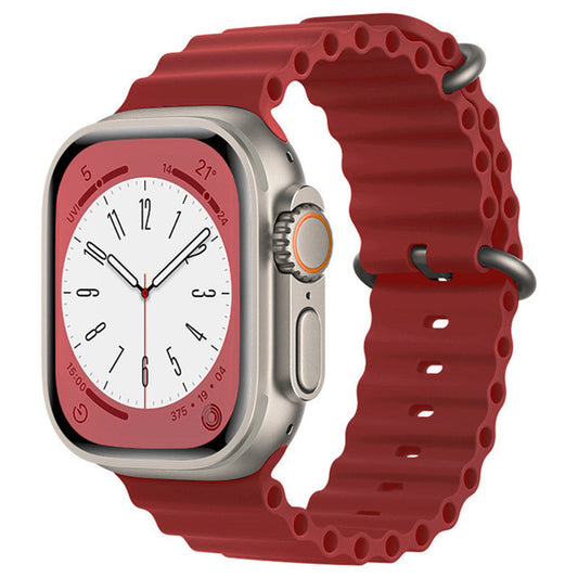 Techsuit W038 rem til Apple Watch 49mm / 46mm / 45mm / 44mm / 42mm serien, Mørkerød