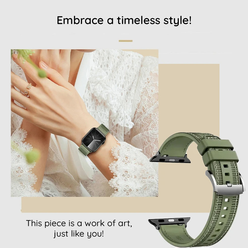Techsuit W051 rem til Apple Watch 49mm / 46mm / 45mm / 44mm / 42mm serien, Grøn