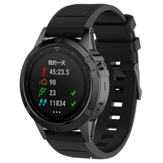 Techsuit W058 rem til Garmin Instinct / Approach / Fenix Watch Series, 20mm, Sort