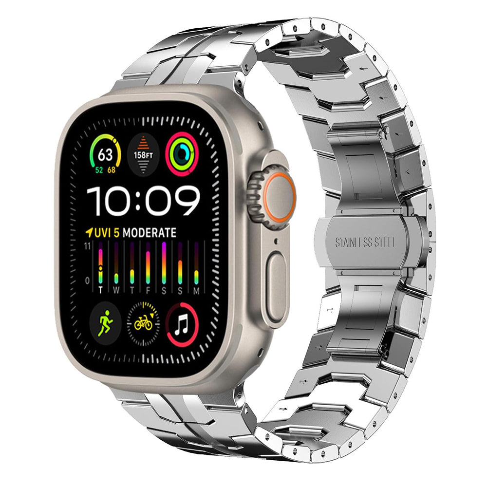 Techsuit W063 rem til Apple Watch 49mm / 46mm / 45mm / 44mm / 42mm serien, Sølvfarvet