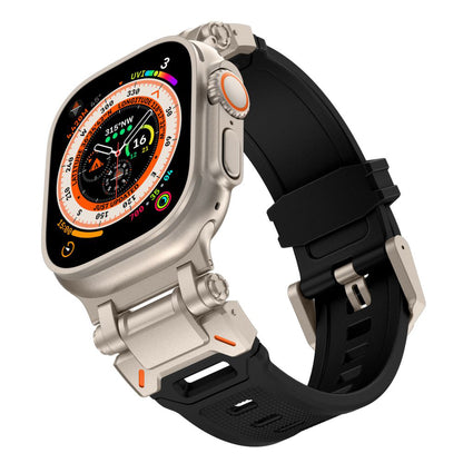 Techsuit W064 rem til Apple Watch 49mm / 46mm / 45mm / 44mm / 42mm serien, Sort Sølv