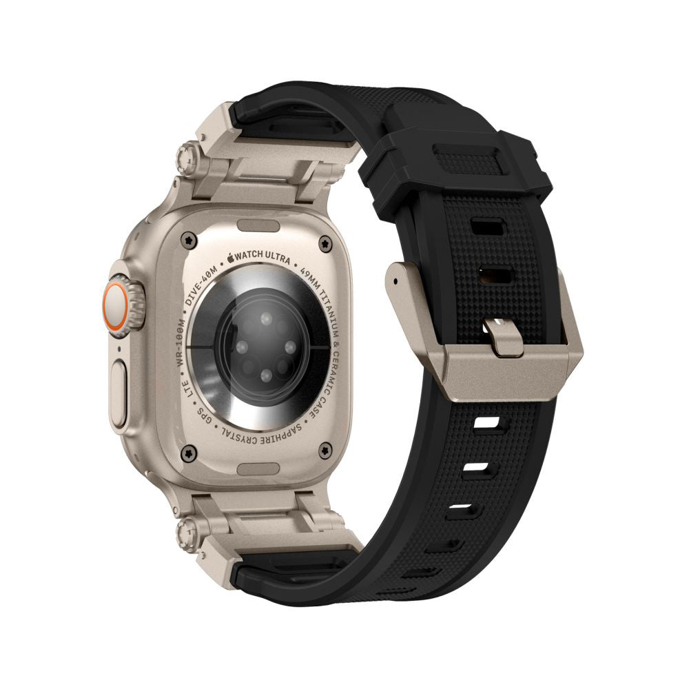 Techsuit W064 rem til Apple Watch 49mm / 46mm / 45mm / 44mm / 42mm serien, Sort Sølv