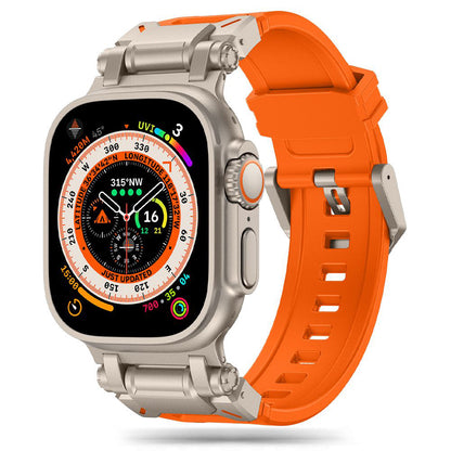 Techsuit W064 rem til Apple Watch 49mm / 46mm / 45mm / 44mm / 42mm serien, Sølv Orange