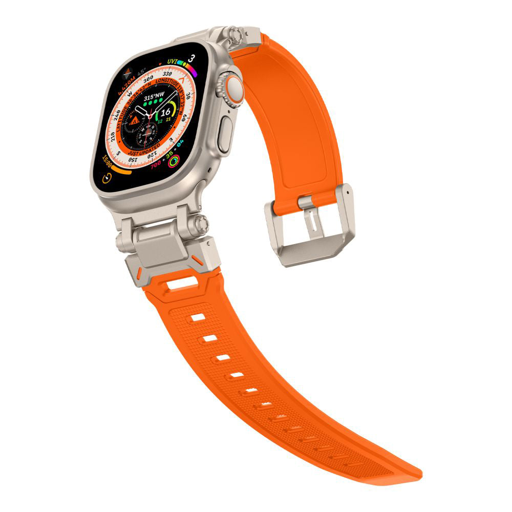 Techsuit W064 rem til Apple Watch 49mm / 46mm / 45mm / 44mm / 42mm serien, Sølv Orange