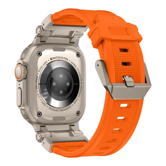 Techsuit W064 rem til Apple Watch 49mm / 46mm / 45mm / 44mm / 42mm serien, Sølv Orange