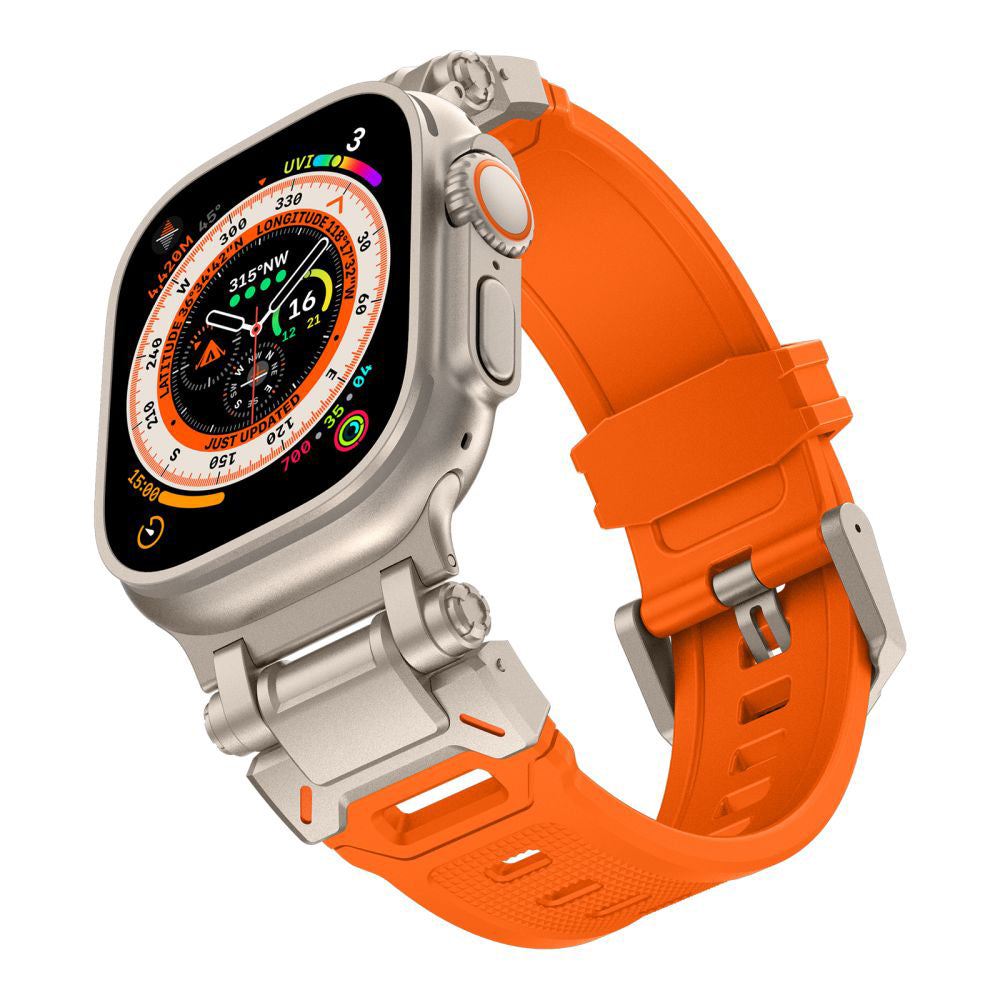 Techsuit W064 rem til Apple Watch 49mm / 46mm / 45mm / 44mm / 42mm serien, Sølv Orange