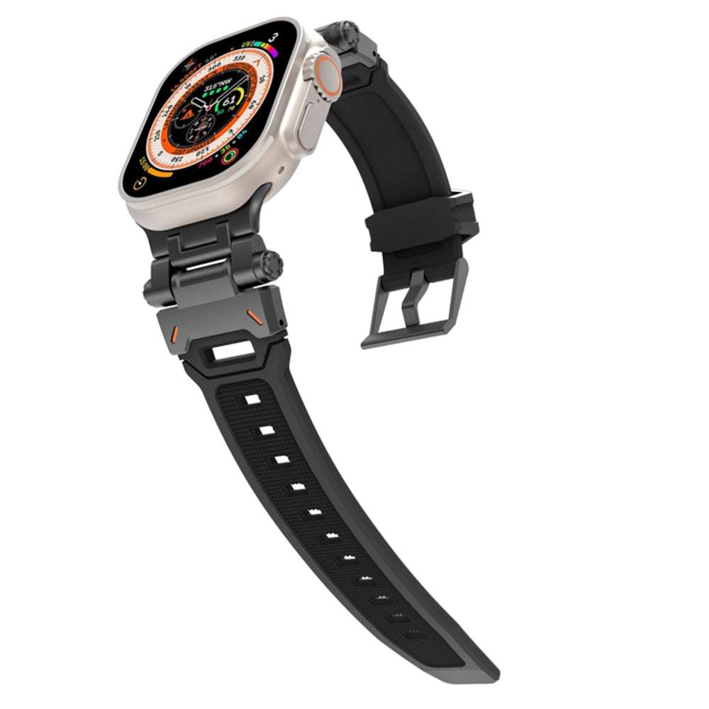 Techsuit W064 rem til Apple Watch 49mm / 46mm / 45mm / 44mm / 42mm-serien, sort