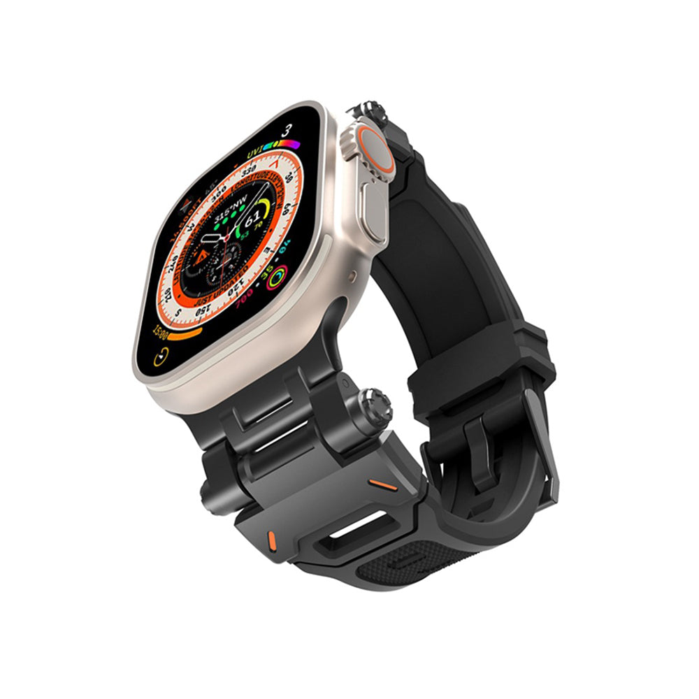 Techsuit W064 rem til Apple Watch 49mm / 46mm / 45mm / 44mm / 42mm-serien, sort