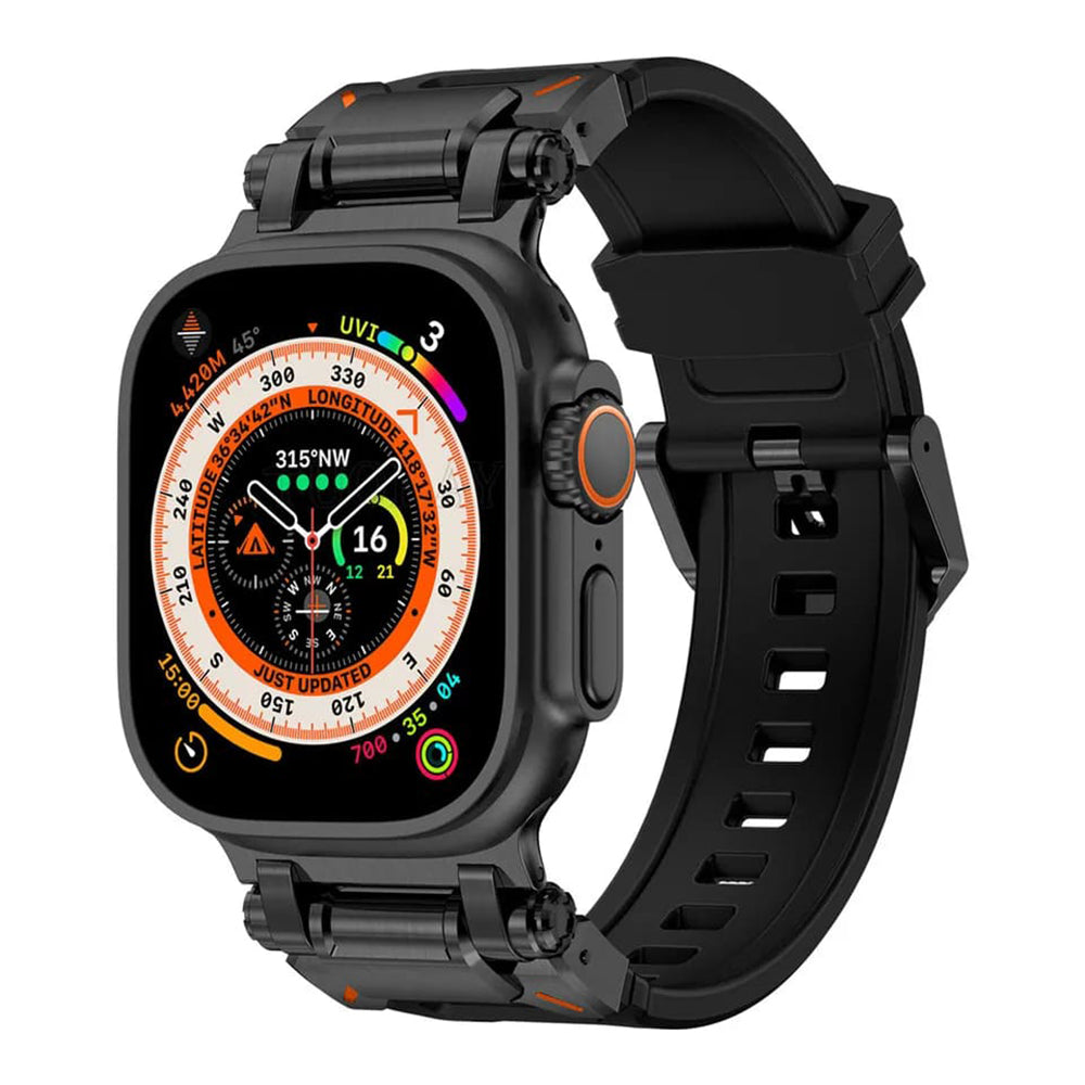 Techsuit W064 rem til Apple Watch 49mm / 46mm / 45mm / 44mm / 42mm-serien, sort