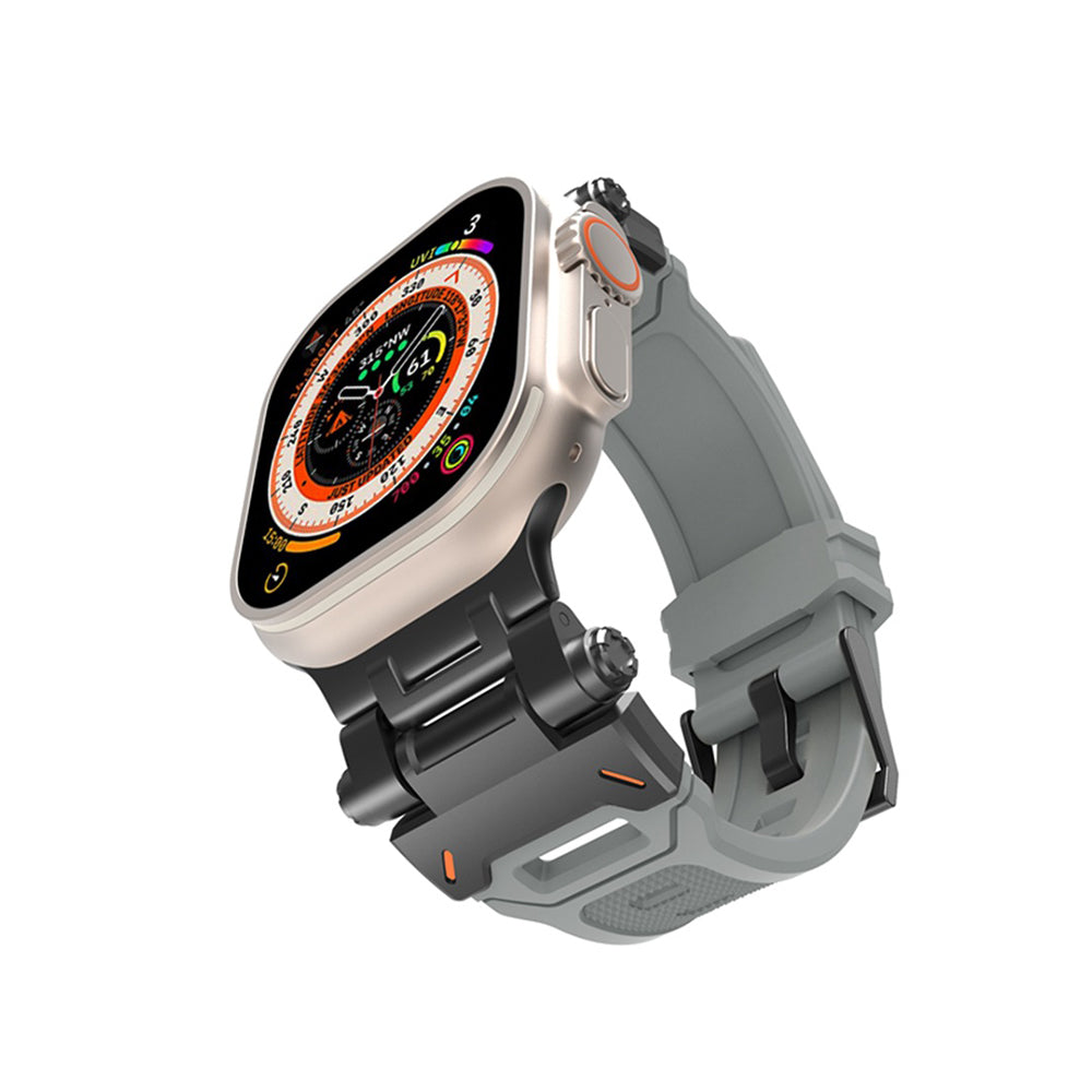 Techsuit W064 rem til Apple Watch 49mm / 46mm / 45mm / 44mm / 42mm serien, Sort Grå