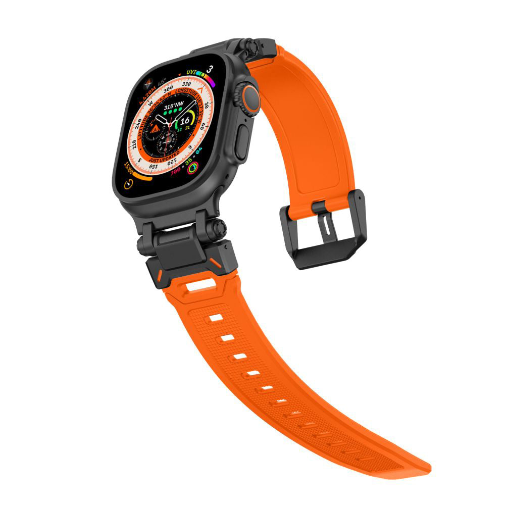 Techsuit W064 rem til Apple Watch 49mm / 46mm / 45mm / 44mm / 42mm serien, Sort Orange