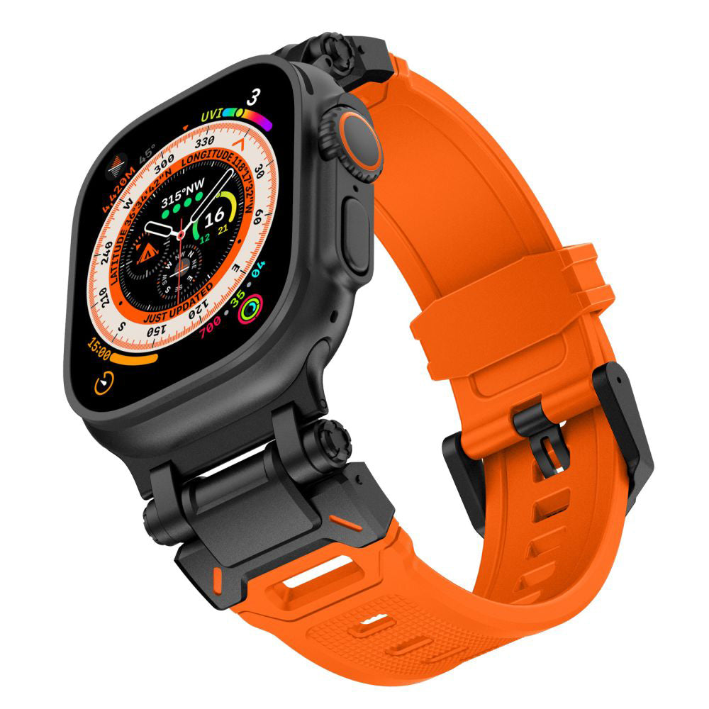 Techsuit W064 rem til Apple Watch 49mm / 46mm / 45mm / 44mm / 42mm serien, Sort Orange