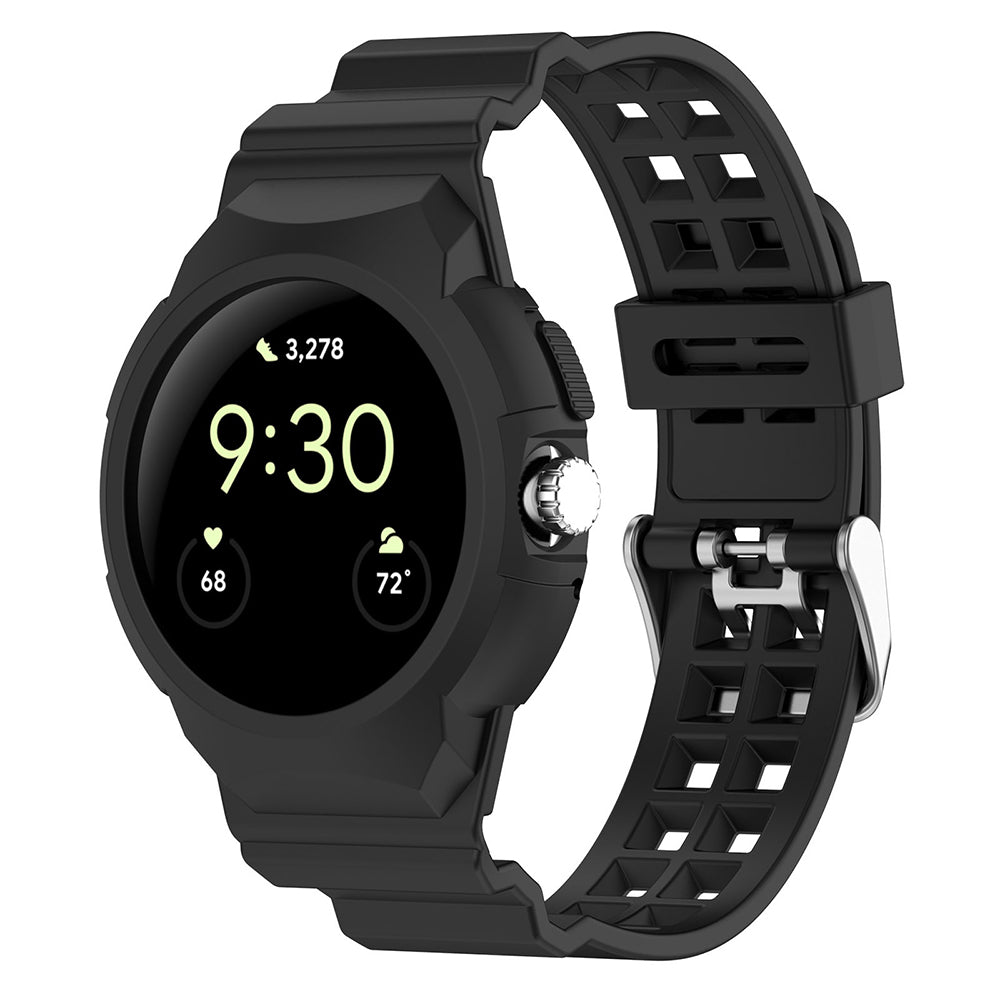 Techsuit W065 rem til Google Pixel Watch 3 41mm / Watch 2 / Watch, Sort