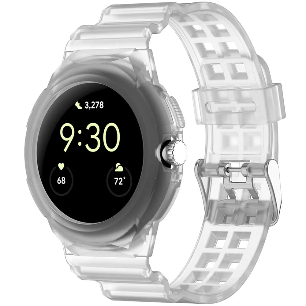 Techsuit W065 rem til Google Pixel Watch 3 41mm / Watch 2 / Watch, Gennemsigtig