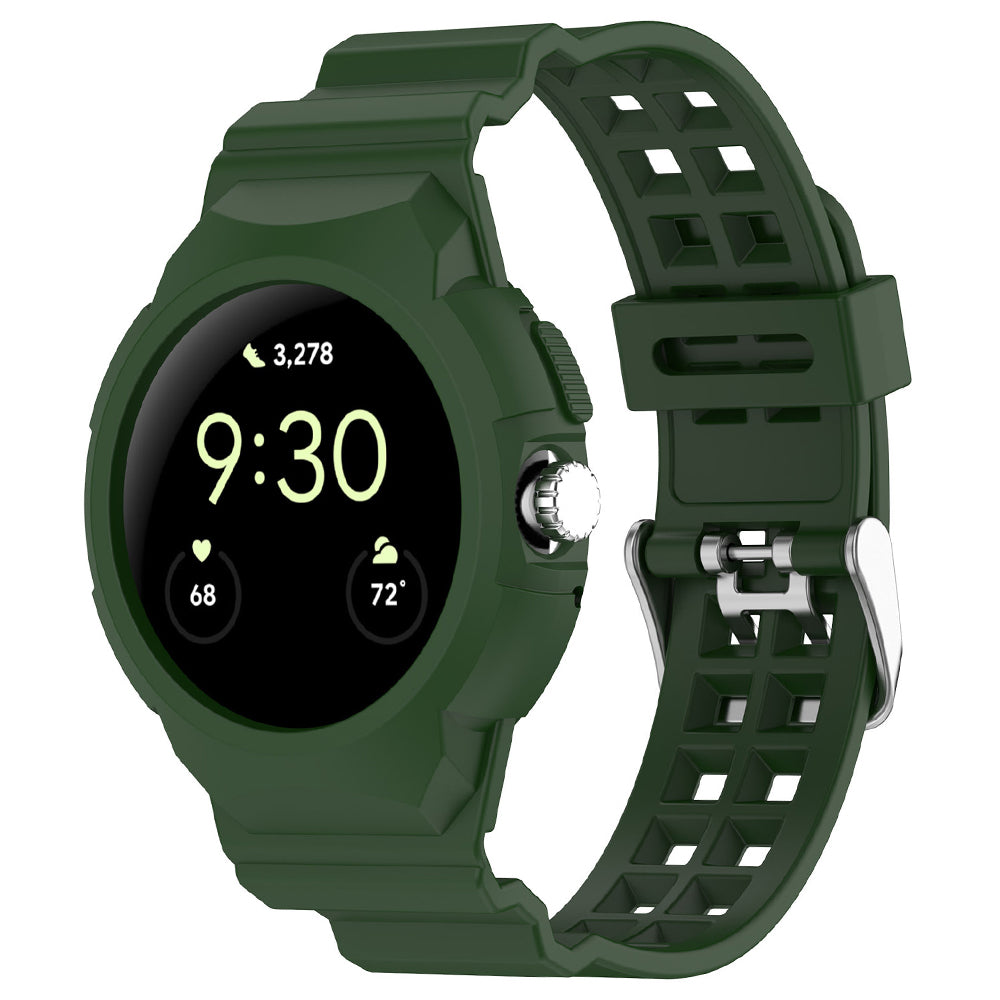 Techsuit W065 rem til Google Pixel Watch 3 41mm / Watch 2 / Watch, Grøn
