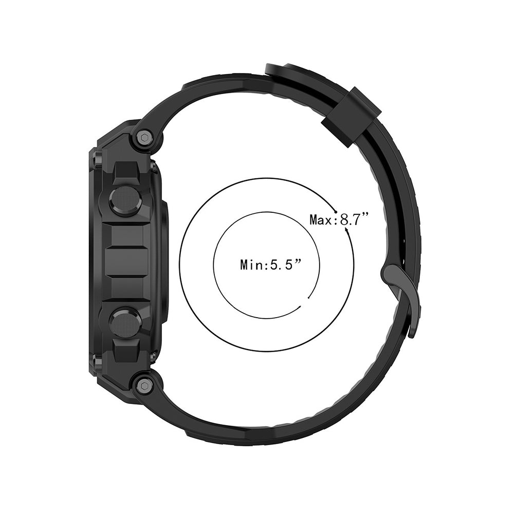 Techsuit W067 rem til Amazfit T-Rex Pro / T-Rex, Sort