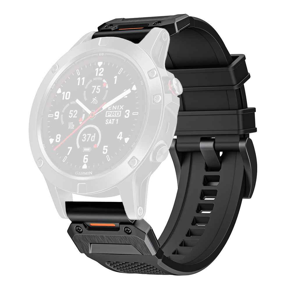 Techsuit W068 Strap for Garmin Watch Fenix / Forerunner Series, 22mm, Black