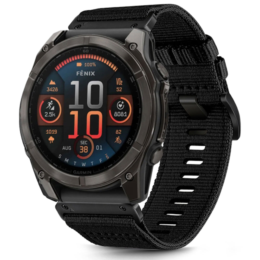 Techsuit W070 rem til Garmin Watch Fenix Series, 26mm, Sort
