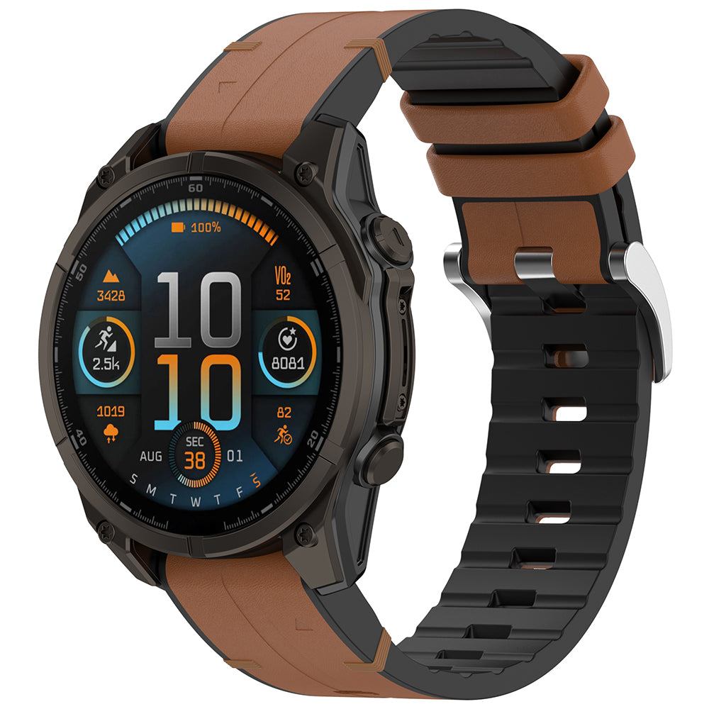 Techsuit W071 rem til Garmin Watch Fenix Series, 26mm, Brun