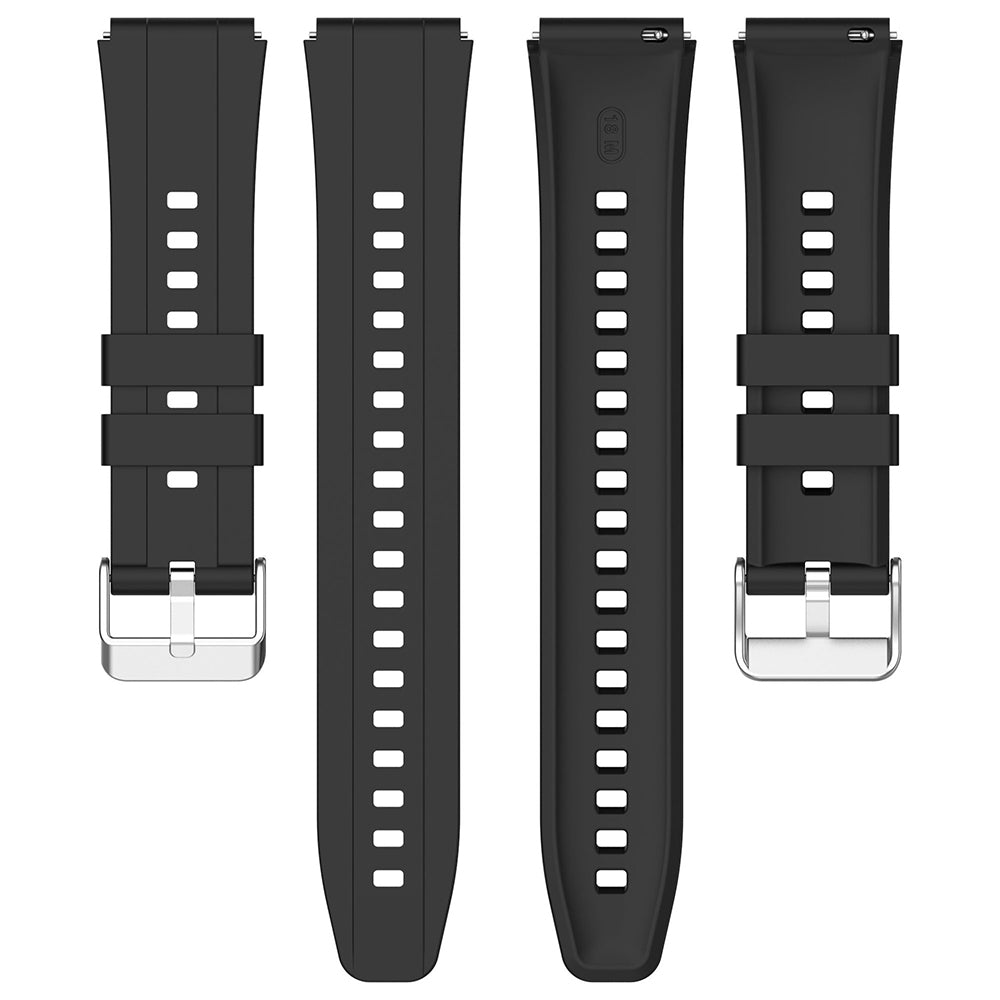 Techsuit W075 rem til Huawei Watch / Garmin Watch Series, 18mm, Sort