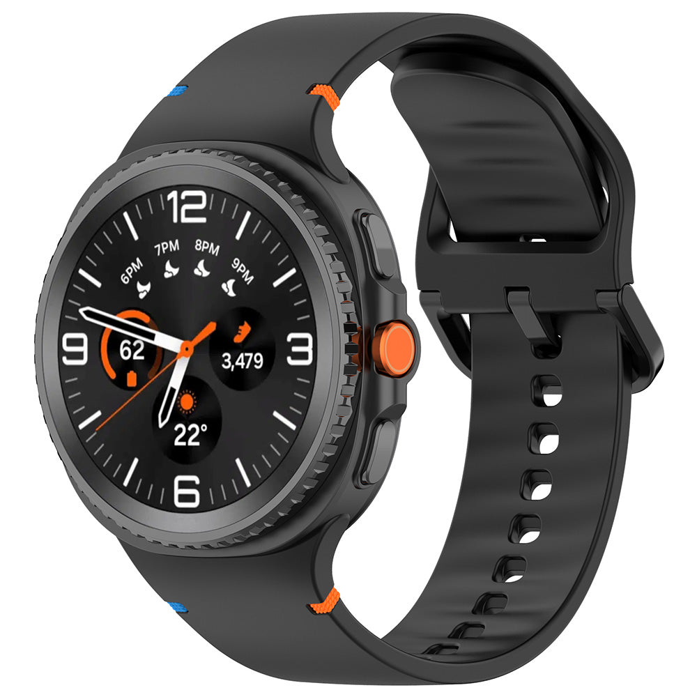 Techsuit W079 rem til Samsung Galaxy Watch 8 Classic / Watch8 44mm / Watch 8 40mm, Sort