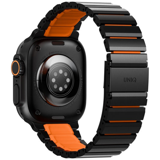 UNIQ Strova Flex rem til Apple Watch 49mm / 46mm / 45mm / 44mm / 42mm-serien, Sort Orange