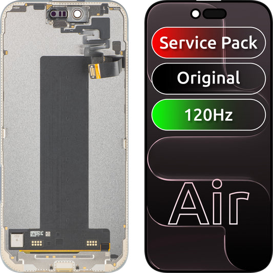 Touchscreen-display Apple iPhone 17 Air, med ramme, sort, Service Pack 661-55240