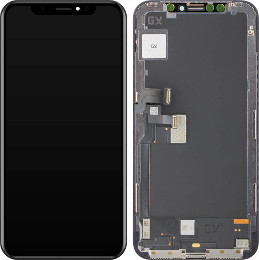 Touchscreen Display GX til Apple iPhone X, med ramme, OLED-version, sort