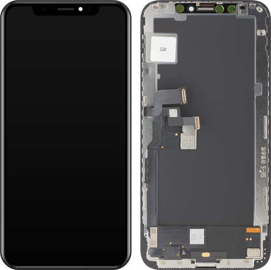 GX Touchscreen Display til Apple iPhone XS, med ramme, OLED-version, sort