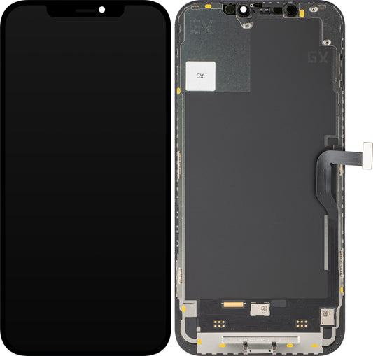 Display med Touchscreen GX til Apple iPhone 12 Pro Max, med Ramme, OLED IC Movable Version, Sort