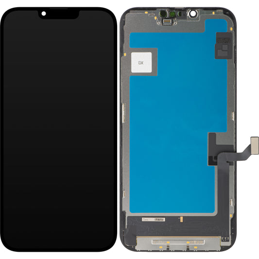 Display med GX touchscreen til Apple iPhone 13 Pro Max, med ramme, flytbar OLED IC-version, sort