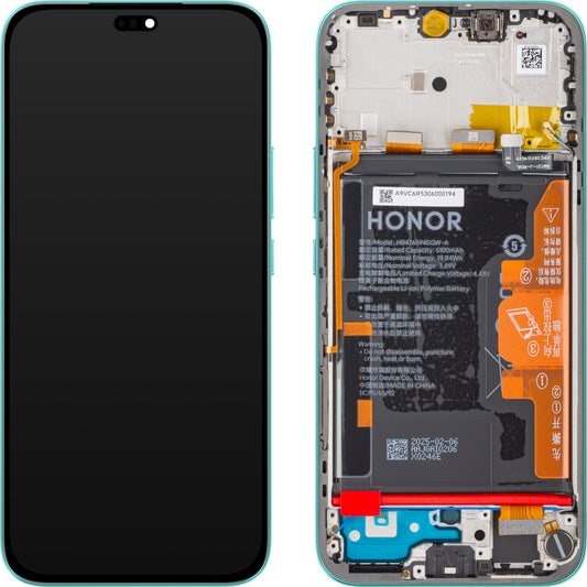 Display med Touchscreen Honor 400 Lite, med Ramme og Batteri, Grøn (Marrs Green), Servicepakke 0235ANTB