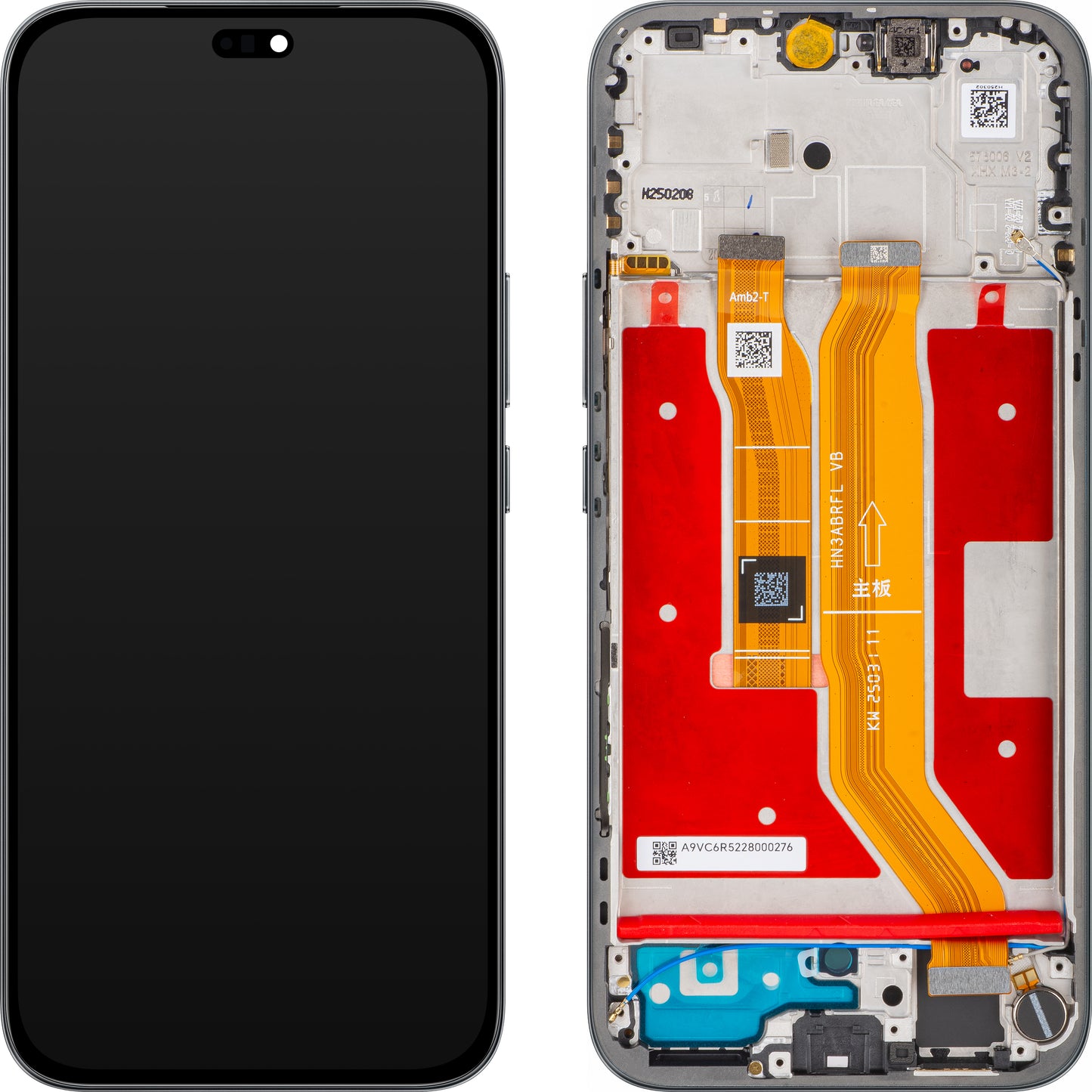 Display med Touchscreen Honor 400 Lite, med Ramme, Sort (Velvet Black), Service Pack 0235ANTF