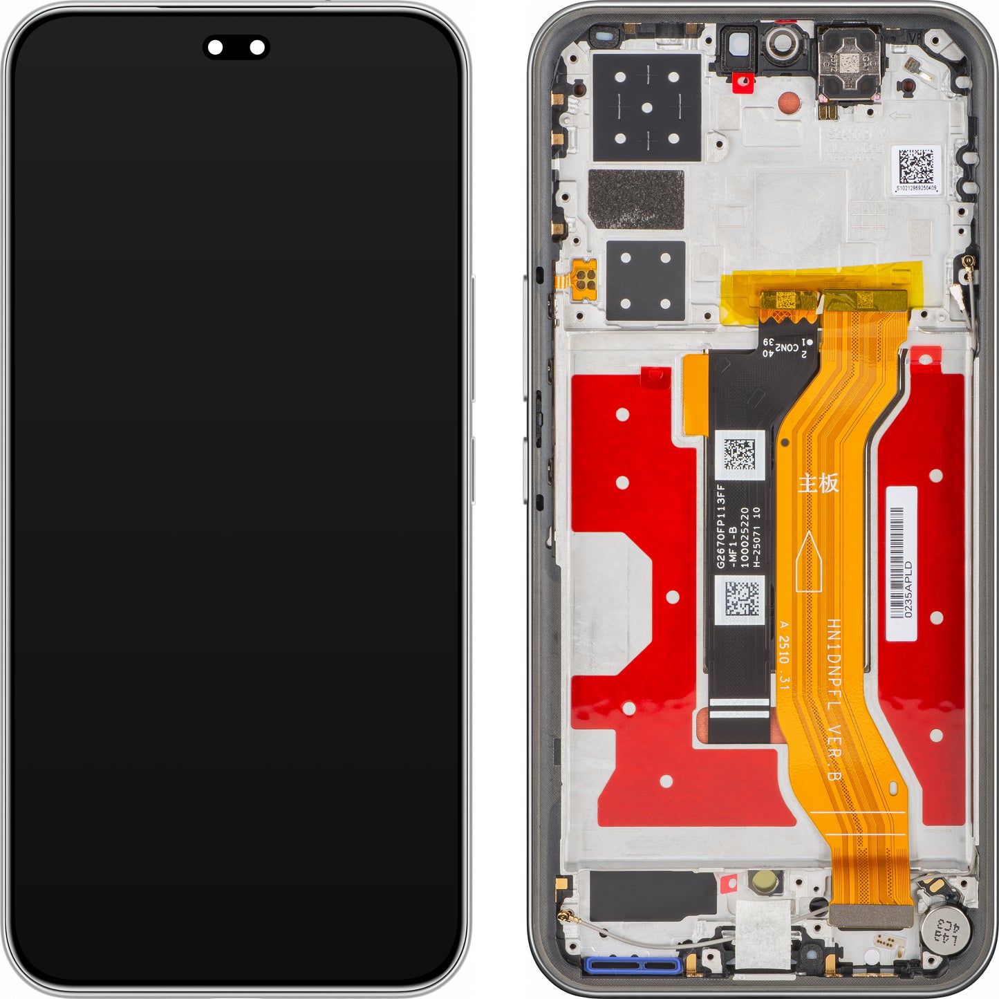 Display med Touchscreen Honor 400 Pro, med Ramme, Grå (Lunar Grey), Servicepakke 0235APLD