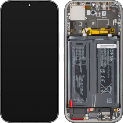Touchscreen-display Honor 600, med ramme og batteri, sort, Service Pack 0235ATSM