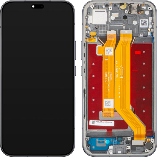 Touchscreen-display Honor 600e / 600 Lite, med ramme, sort (Velvet Black), Service Pack 0235ASUL