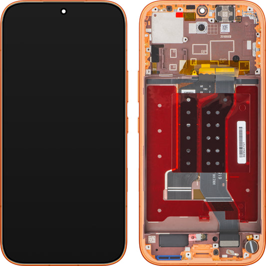 Honor 600 Touchscreen Display med Ramme, Orange, Service Pack 0235ATST