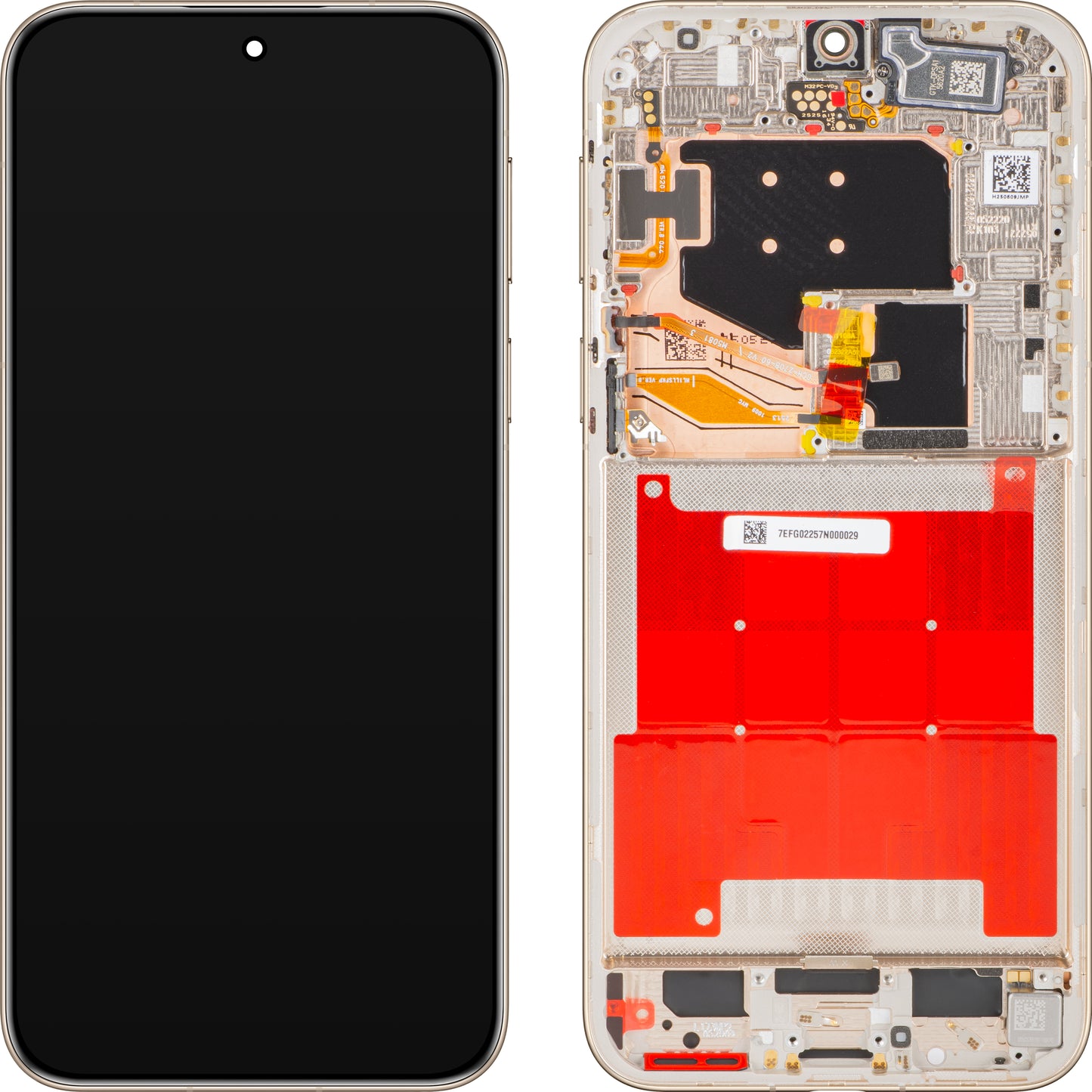 Display med Touchscreen Huawei Pura 80 Ultra, med Ramme, Gylden (Prestige Gold), Service Pack 02357EFG