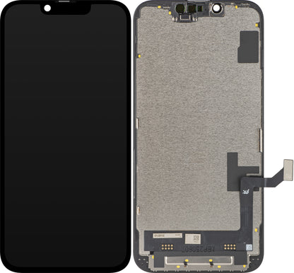 Display med Touchscreen JK til Apple iPhone 16e, med Ramme, LCD In-Cell IC Movable Version, Sort