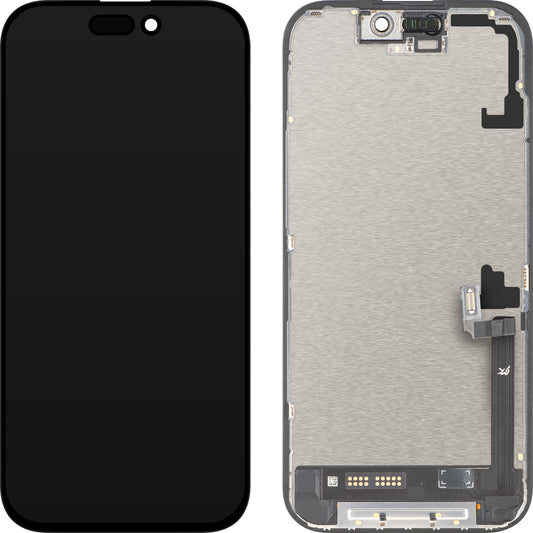 JK Touchscreen-display til Apple iPhone 17, med ramme, LCD In-Cell IC flytbar version, sort