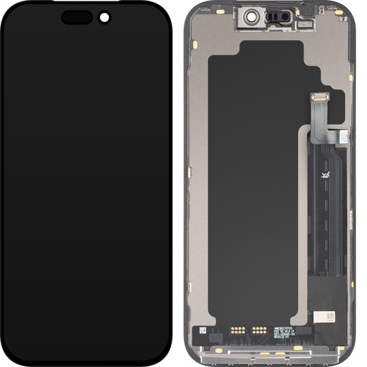 JK Touchscreen-display til Apple iPhone 17 Pro, med ramme, LCD In-Cell IC flytbar version, sort