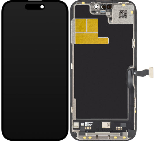 JK Touchscreen Display til Apple iPhone 14 Pro, med ramme, LCD In-Cell IC Flytbar, Sort