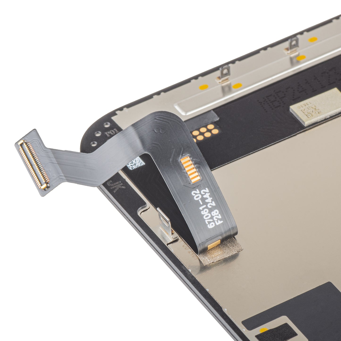 JK Touchscreen Display til Apple iPhone 15 Plus, med ramme, In-Cell LCD-version, sort 