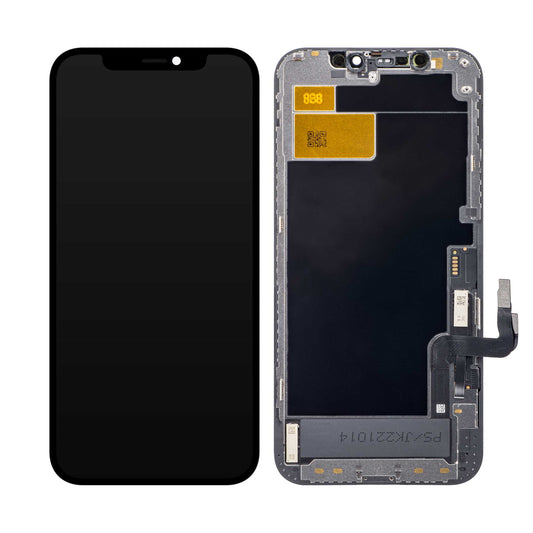 JK Touchscreen Display til Apple iPhone 12 / 12 Pro, med ramme, In-Cell LCD-version, sort