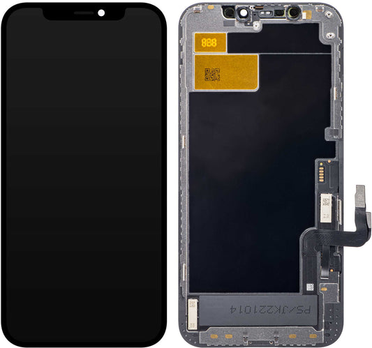 Display med JK touchscreen til Apple iPhone 12 / 12 Pro, med ramme, LCD In-Cell IC Movable version, Sort