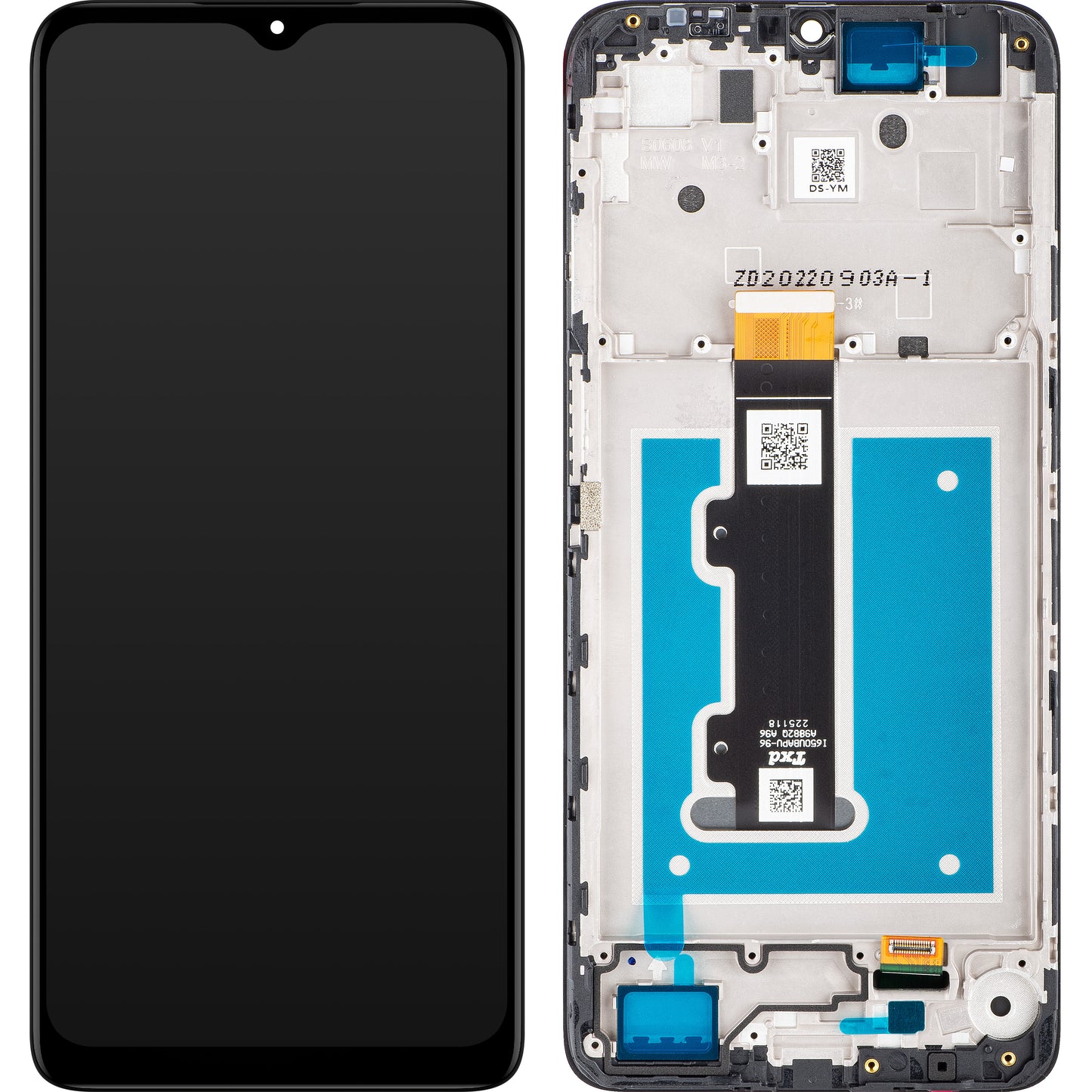 Touchscreen Display Motorola Moto E22i / E22, med ramme, sort, Service Pack 5D68C21594 