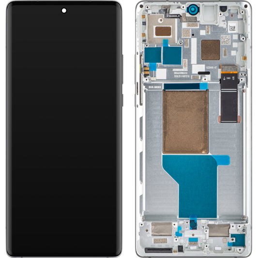 Motorola Edge 30 Ultra Touchscreen Display med ramme, Starlight White, Service Pack 5D68C21453